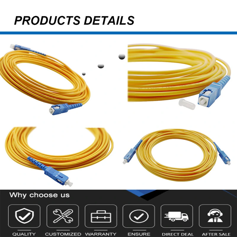 High Quality Low Insertion Loss Sc Singlemode Simplex 2mm LSZH PVC Yellow Fiber Optic Patch Cord Jumper Price